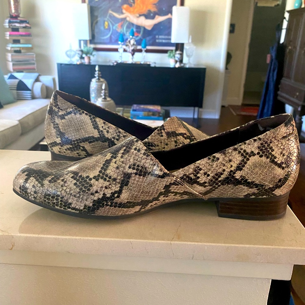 New ‘snake’ Clark loafers in size 12